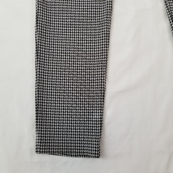 Pants Stretch Skinny Ankle Black White Houndstooh 89th Madison Size PS - Picture 8 of 8
